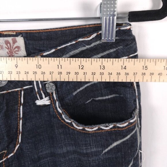 LAGUNA BEACH Women Jeans Embroidered Straight Flare USA MADE ND1010P Y2K Size 27 - Picture 7 of 13